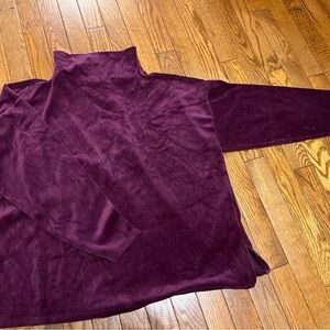 Women’s Plush Turtleneck Pullover in Deep Plum